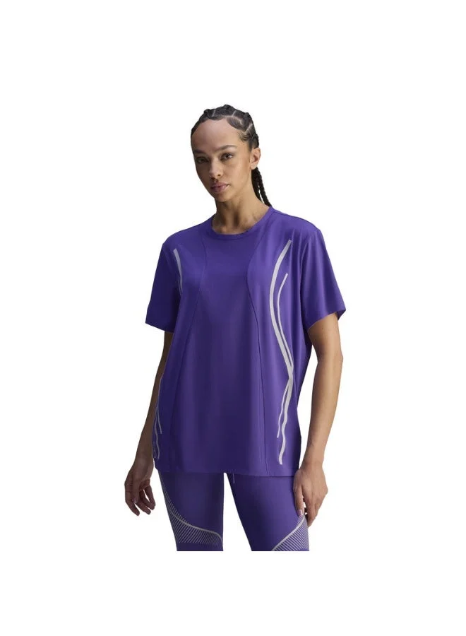 اديداس تي شيرت بنفسجي نسائي بأكمام قصيرة